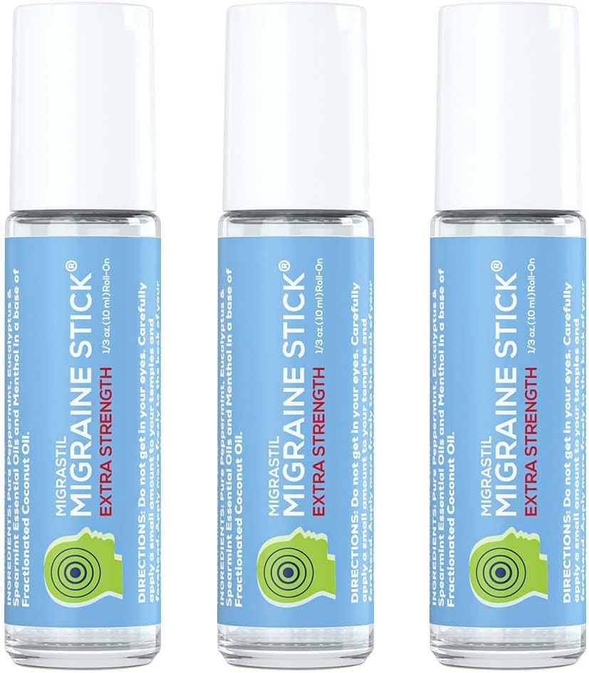 Basic Vigor Migrastil Extra Strength Migraine Stick Advanced Formula. Strong Aromatherapy Roll On with Menthol and Essential Oils. No Lavender. Made in The USA.