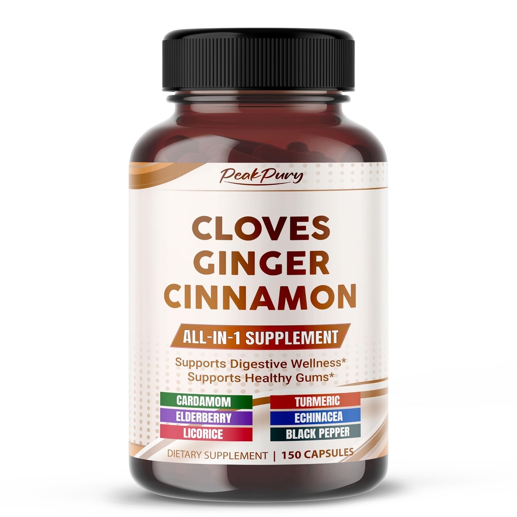 Ginger & Cinnamon ile Ultra Cloves - All-in-1 Supplement for Digestive & Oral Health Support - Made in the USA - 150 Capsules