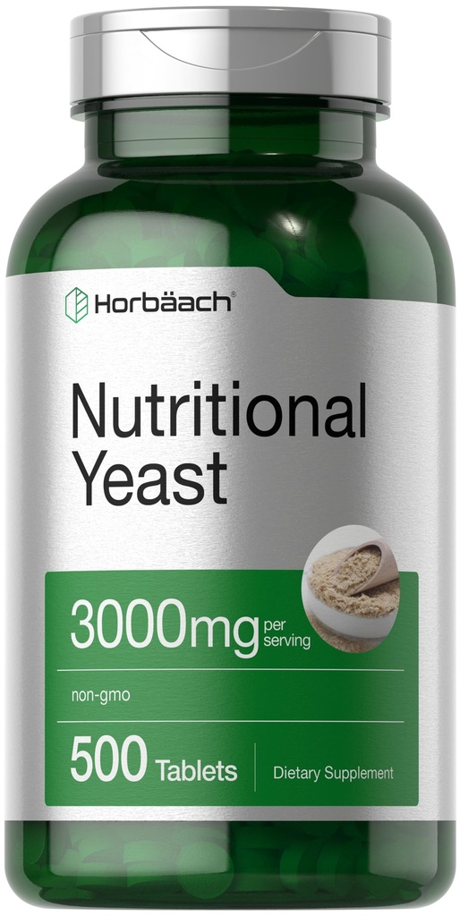 Horbaach Beslenme Yeast Tabletleri 3000 mg | 500 Kont | B12, B1, B2 ve Niacin | Non-GMO & Gluten Free Supplement