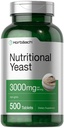 Horbaach Beslenme Yeast Tabletleri 3000 mg | 500 Kont | B12, B1, B2 ve Niacin | Non-GMO & Gluten Free Supplement