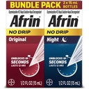 Afrin No Drip Original + Night Nasal Mist Sche, Non-Drowsy, Fast-Acting Decongestant for Nasal Congestion and Sinus Basınç Yardımı, Yetişkinler ve Çocuklar 6 ve Yaşlı, .5 fl oz (Pack of 2)