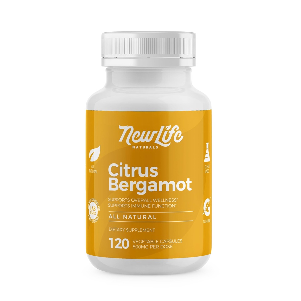 NewLife Naturals Citrus Bergamot Supplements 500 MG for Cholesterol Support- Cholesterol Supplement - 120 Veggie Capsules