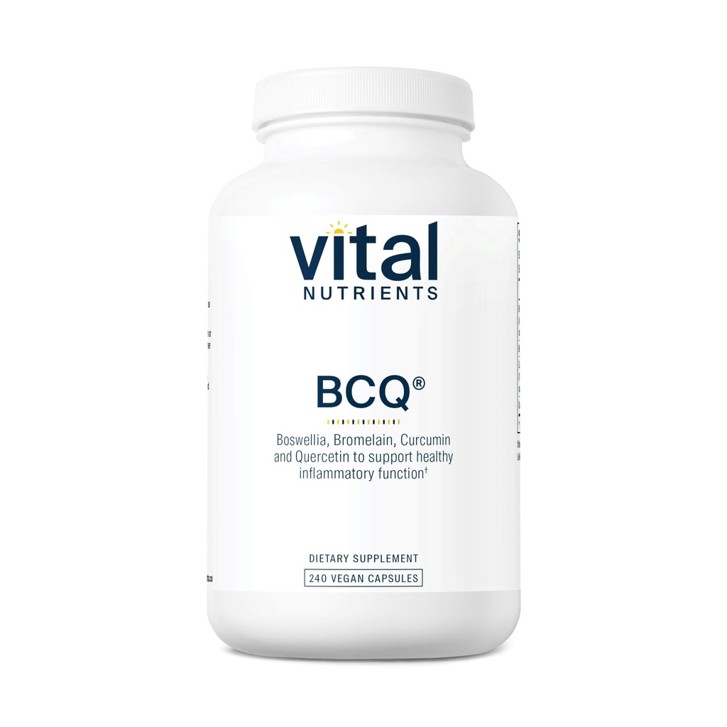 Vital Nutrients BCQ | Vegan Boswellia, Bromelain, Curcumin & Querce Supplement | Ortak Destek Tamam | Destekler Sinus & Digestive Health | Gluten, Dairy, Soy Free | 240 Capsules