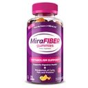 MiraFIBER Gummies from the Makers of MiraLAX, 8g of Daily Fiber Per Servisi, Metabolism Support with B Vitamins, Gut Health for Men & Women, Prebiyotik Fiber Gummies for Yetişkinler, Karma Meyve Flavor 72Ct
