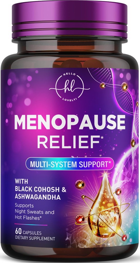 Siyah Cohosh ile Kadınlar için Menopause Supplements - Doğal, Mild Hot Flash, Gece Ters & Hormon Desteği, Dong Quai, Enerji ve Denge, Non-GMO & Gluten Free - 60 Capsules