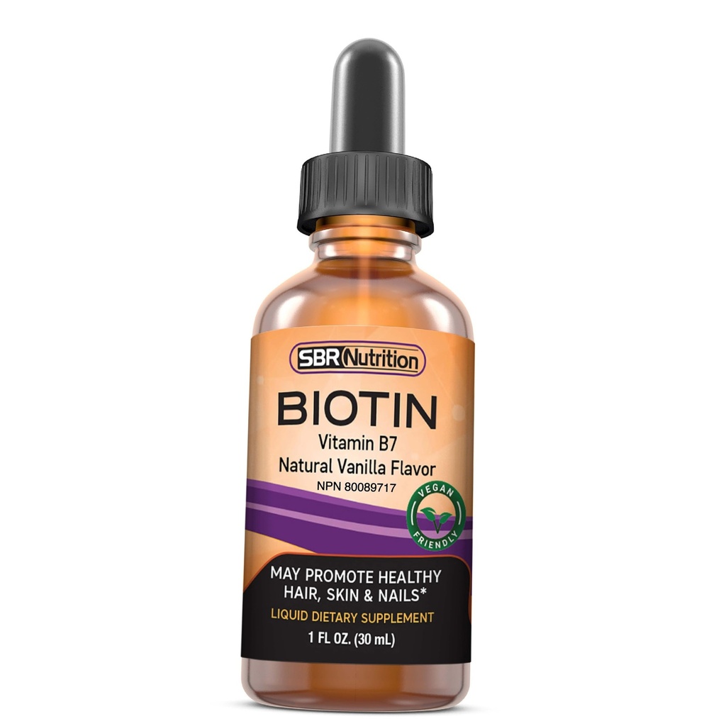 SBR Beslenme Biyotin Sıvı Ölçeği, Hizmet Için 5000 Telefon (60) 1.0Fl.oz (30 ml) Vanilla