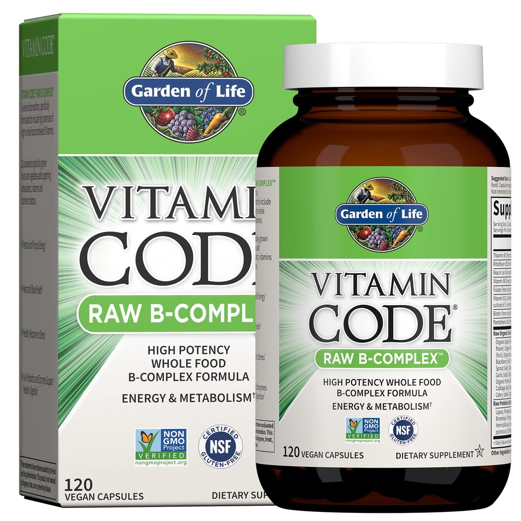 Yaşam Vitamini B Kompleksi, 120 Vegan Capsules, Enerji ve Metabolism için Yüksek Potency Vitaminleri B6, Folate & B12 Metilco