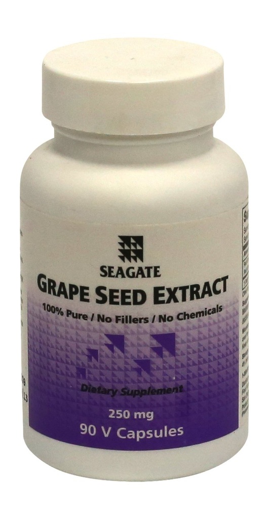 Seagate Ürünler Grape Tohum Ekleri 250 mg, 90 Veg Capsules
