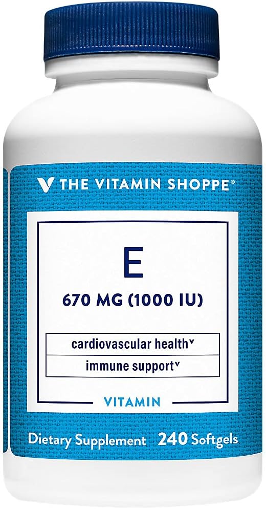 Dükkan Vitamini E 1.000IU - Doğal Kaynak, Sağlıklı Kartiovasküler Sistemi Destekler, Immune Health & Eye Health - Once Daily (240 Softgels)