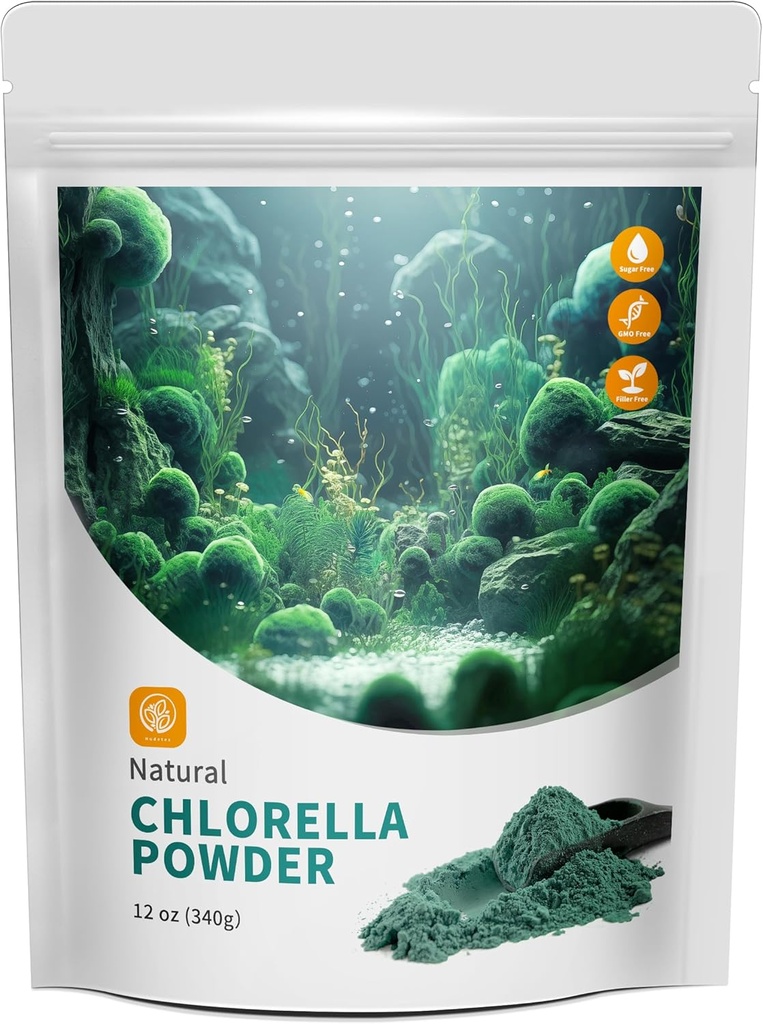 Chlorella Toz Doğal 12 oz ile - Chlorophyll Toz, Immune System & Liver Function, Keep Youth, Vegan, Rich in Vegan protein ve Vitaminler.