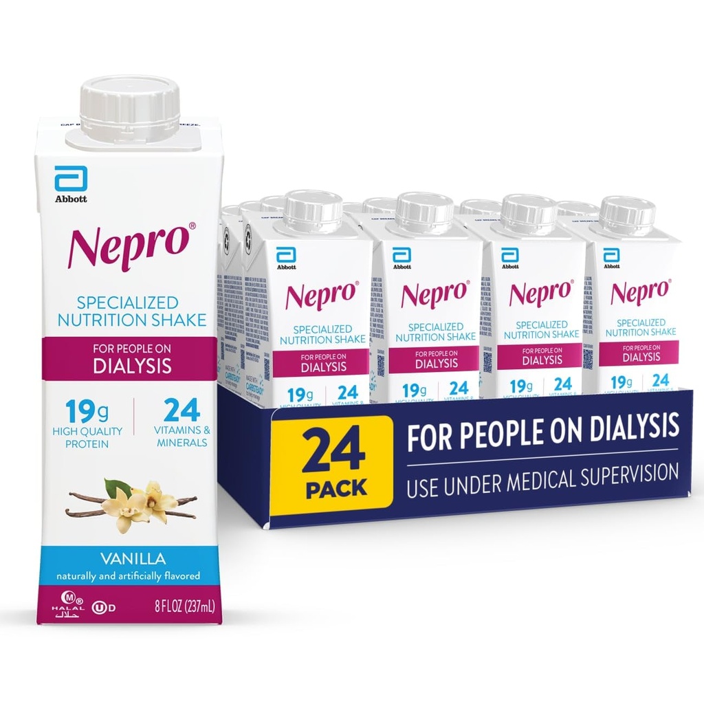 Nepro Liquid Beslenme, Evsel Vanilla, 8-Ounce Plastik Şişeler (24'ün paketi)
