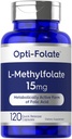Carlyle L Torchfolate 15 mg | 120 Capsules | Değer Boyut | Max Potency | Optimized ve Aktif | Non-GMO, Gluten Free Supplement | Medeniyet, 5-MTHF | Opti-Folate