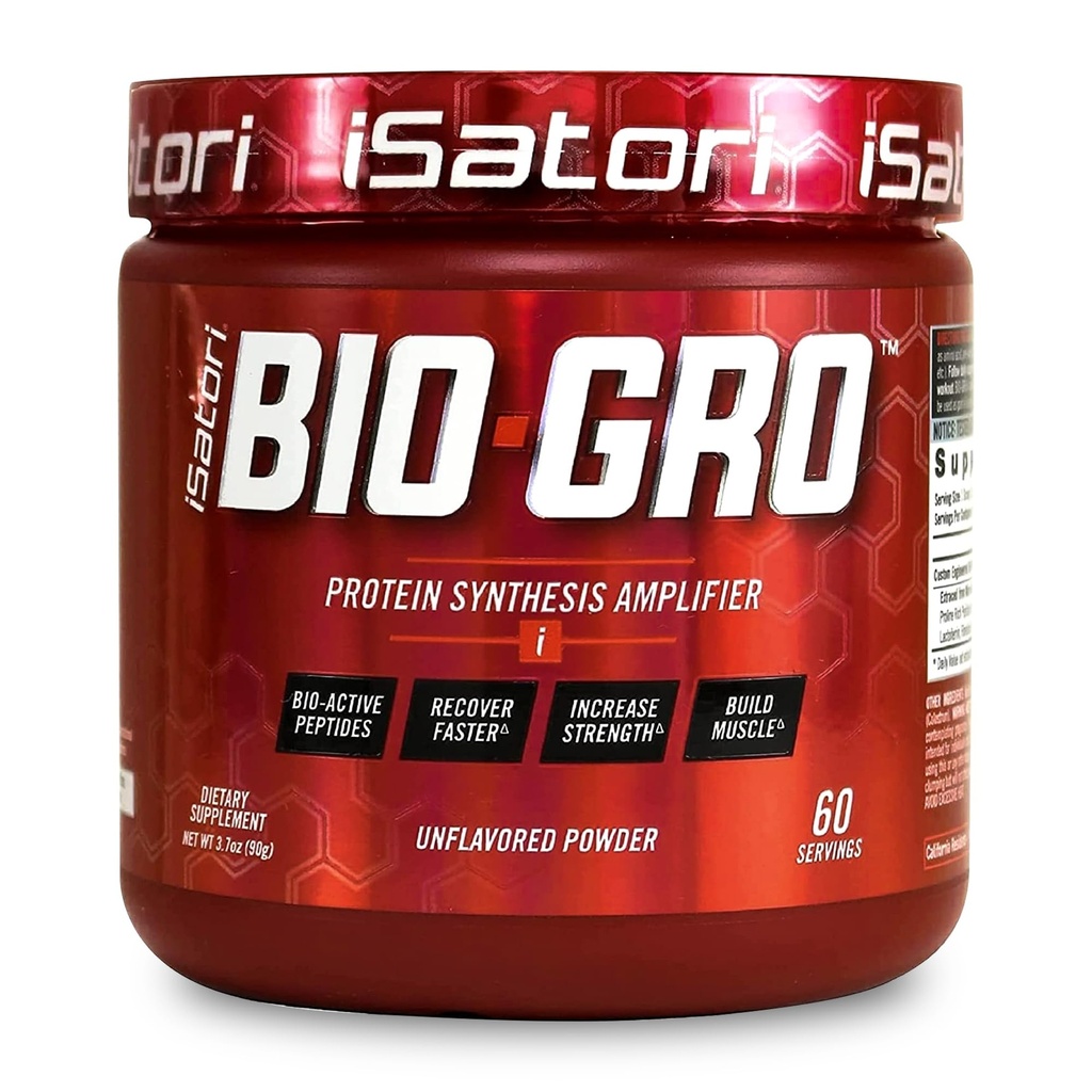 iSatori BIO-GRO Protein Synthesis Amplifier, Kas Kurtarma ve Büyüme için, Geliştirilmiş Stimulant Free Pre Workout & Colostrum Supplement with Bio-Active Peptides- Unflavored (60 Hizmet)