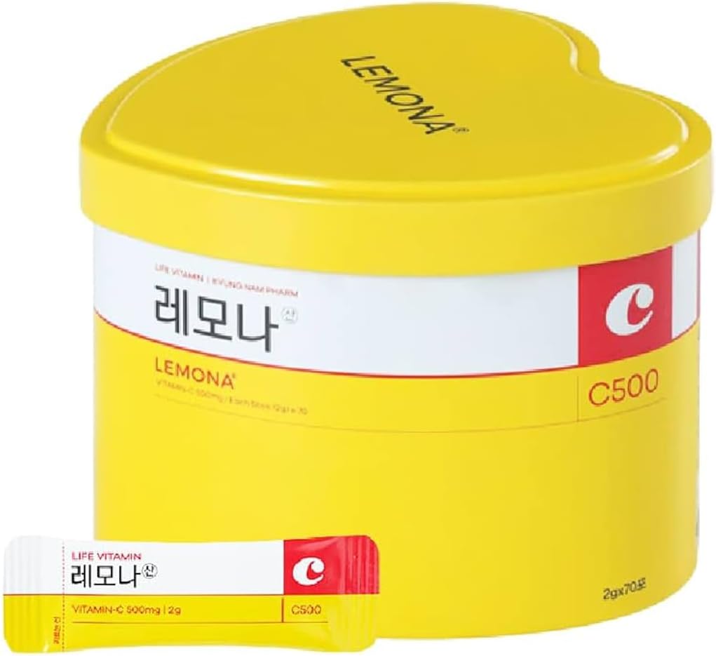 Limon Su Gelişen Vitamin C 500 mg Toz, Sarı Kalp Tin Vaka Limon Öğmüş Vitamin Toz - 70 Sticks (2g)