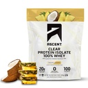 Yüzde 100 Clear Whey Protein Tozu - Post Workout Whey proteini Isolate, Zero Yapay Flavors & Sweeteners, Gluten Free, 5.5g BCAA, 2.1g Leucine, Essential Amino Asits, Pineapple Coconut, 20 Serv