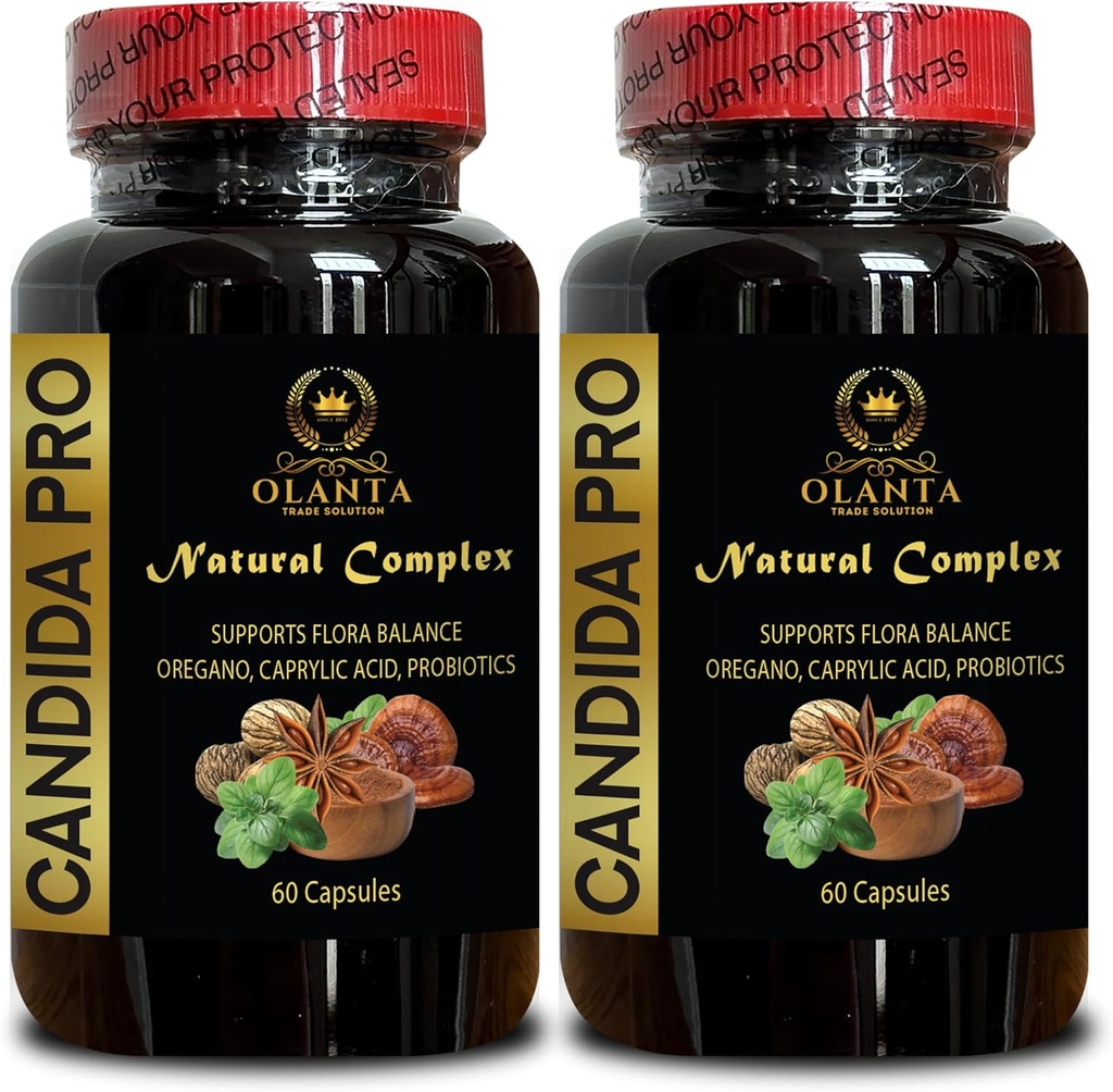 Genric Candida PRO - Gut Health, Aloe Vera, Arapinogalactan, Anise Tohum, Candida Supplement, Candida Complex, Oregano Oil Organic - 2 Şişe.