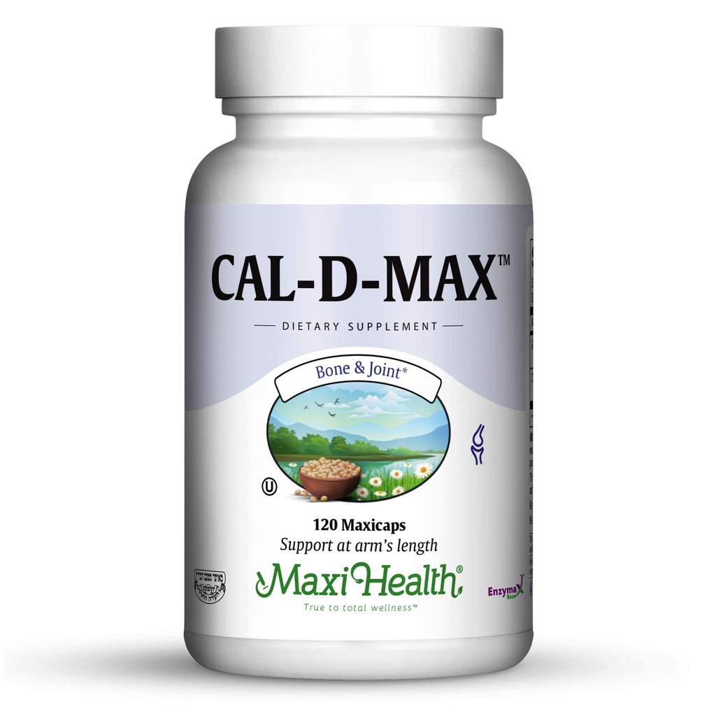 Maxi Health Cal-D-Max - Kalsiyum Citrate - Vitamin D3 - Bone Support - 120 Capsules - Kosher