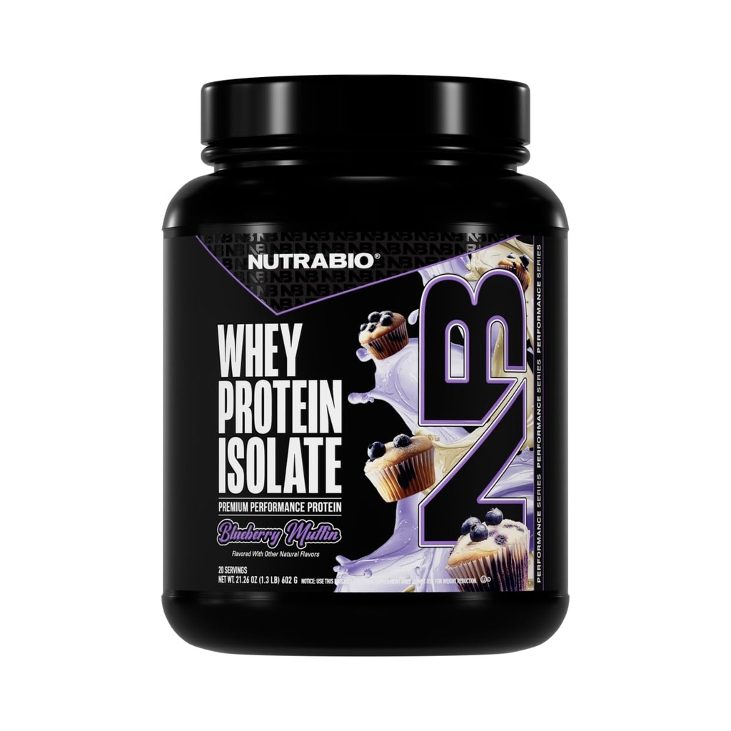 NutraBio 100% Whey proteini, Protein Tozu, Tamamlanan 25g Protein, Non-GMO, Soy & Gluten Free, Low Carb, Low Calorie Whey Protein Toz, Blueberry Muffin, 2 Lbs