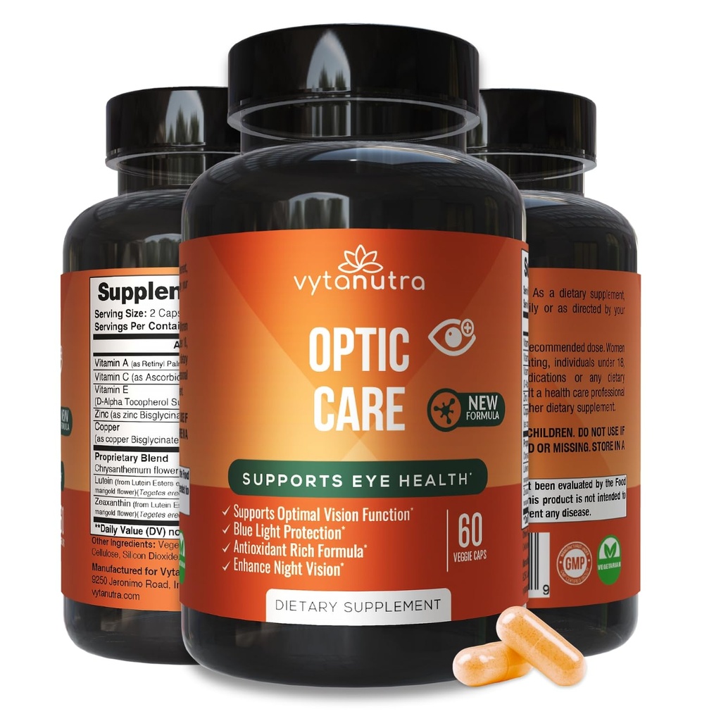 Optik Bakım Göz Vitaminleri - Lutein, Zeaxanthin, Vitaminler A C E, çinko, Copper, Chrysanthemum & Cut - Antioksi Micronutrient Formula Desteği için - 3 PKK