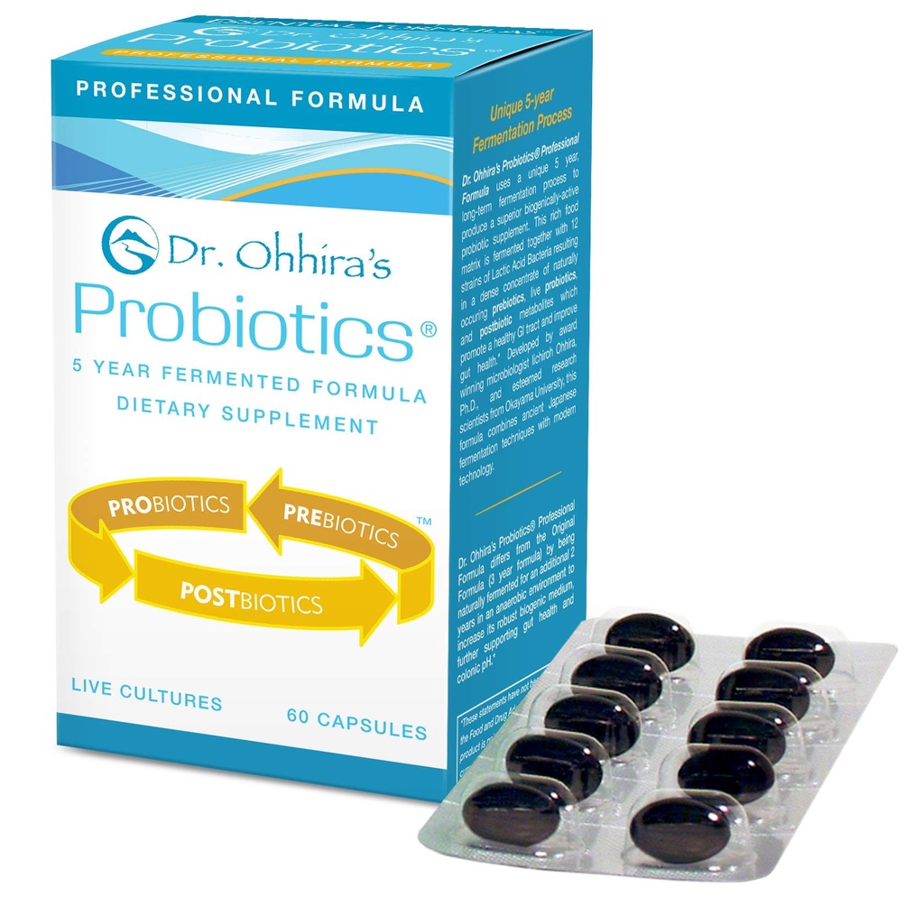 Dr. Ohhira'nın Probiyotikleri Profesyonel Formula 5 Yıl Fermented Prebiyotiks, Live Active Probiyotiks and The only Product with Postbiyotik Metabolites, 60 Capsules