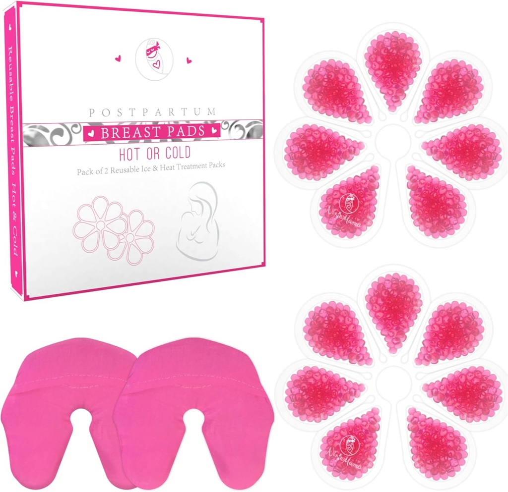 Ninja Mama Hemşireliği Dondurma ve Heat Therapy Packs for Nursing and Pumping Moms. 2 Super Soft Yıkamaklı Kollar ile paket. Beslenme malzemeleri. Anne Beslemesi için Mastitis'den Yardım