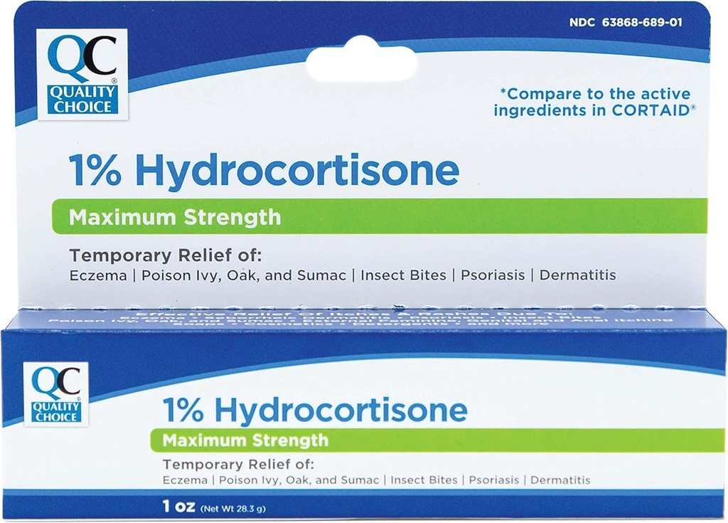 Kalite Seçim% 1 Hidrokortisone Krem maksimum Güçlü 1 Oz (Compare to KORTAID Max Strength) (1.5 $)