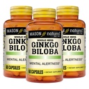 MASON NATURAL G Biloba, 3 Ay Supply, Zihinsel Uyarılık ve Destek Optimal Beyin Fonksiyonlarını Geliştirmeye yardımcı olur, 60 Capsules (3 Pack)