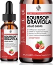 IATCHMME Soursop Graviola Liquid Drop, Soursop Bitters Liquid, Natural Soursop Leaves & Fruit Kompleks for General Wellness, Sugar/Caffeine/Gluten Free, Strawberry Flavor, 2 Fl Oz