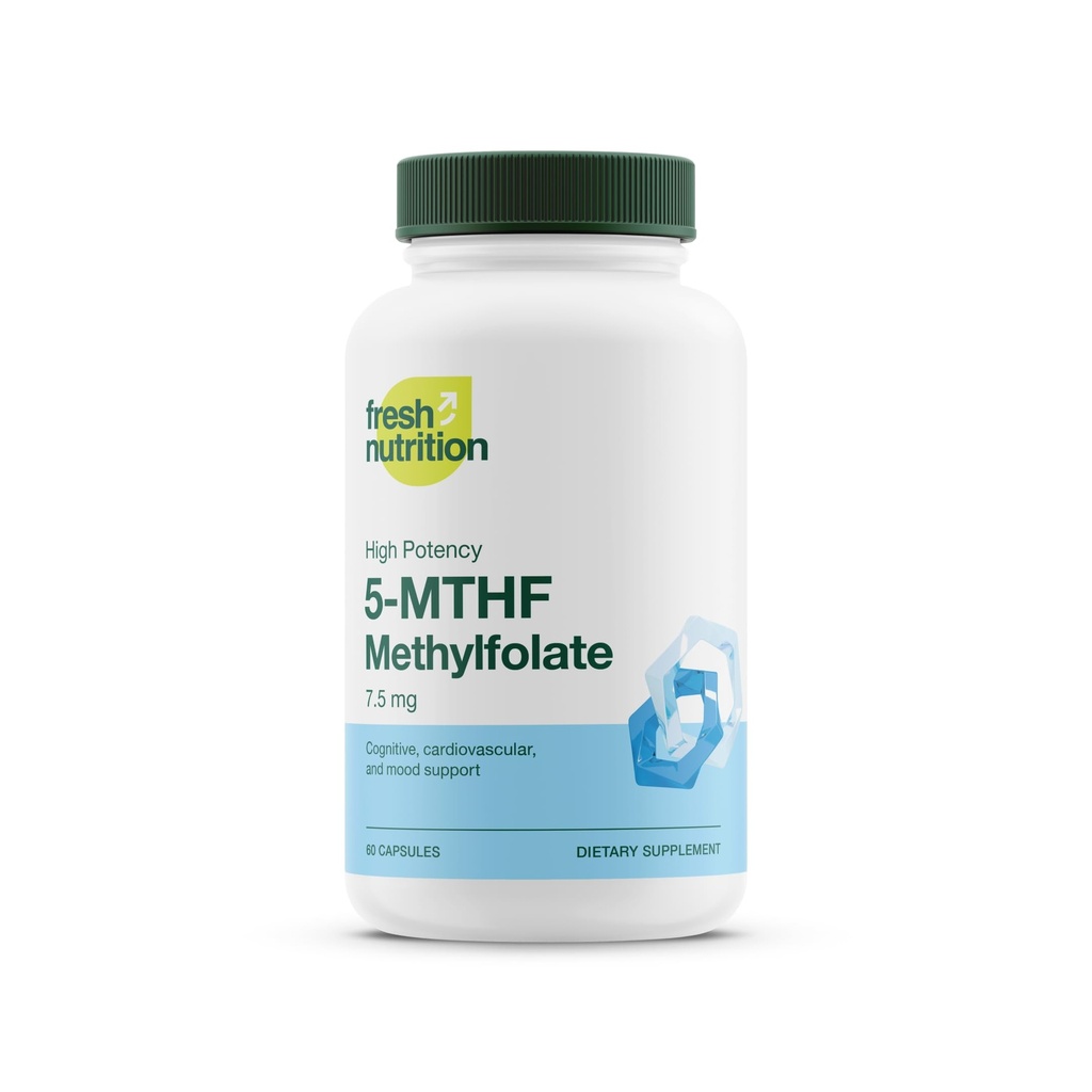 Taze Beslenme L Torchfolate 7.5 mg – DNA maksimum Potency için Doğrulandı – Superior Bioavailability – 5-MTHF Medeniyet - 90 Capsules