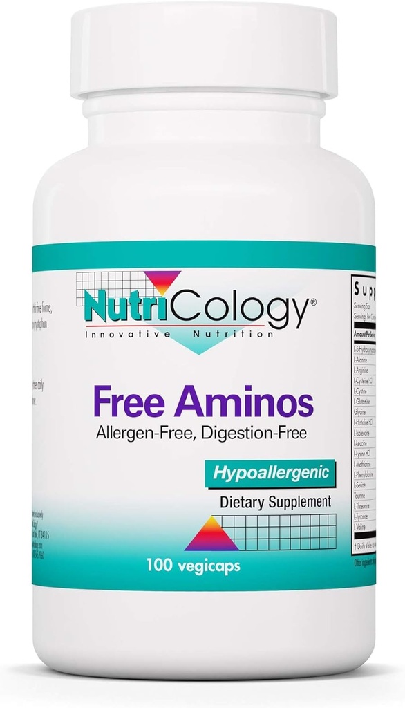 Nutricology Free Reeses Supplement - Essential Amino Asits Kompleksi, Lean Muscle Mass Support, Vegetarian Capsules - 100 Count