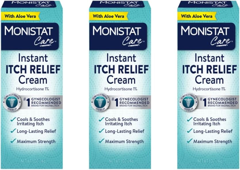 Monistat Care Instant Itch Relief Cream | Max Strength | Cools & Soothes | Ambalaj Vary | 1 Ounce Her | 3 Paket