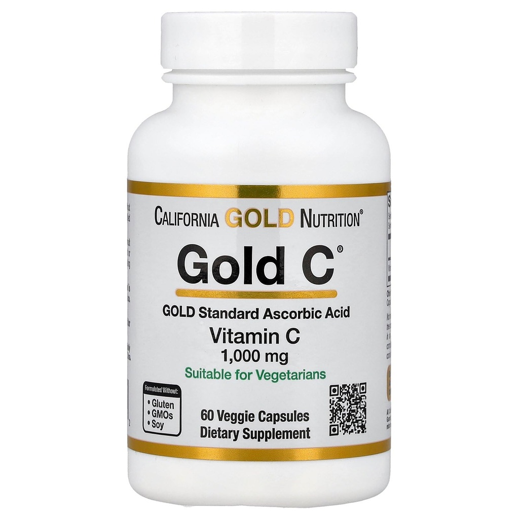 California Gold Nutrition Gold CTM, USP Grade Vitamin C, 1000 mg, 60 Veggie Capsules