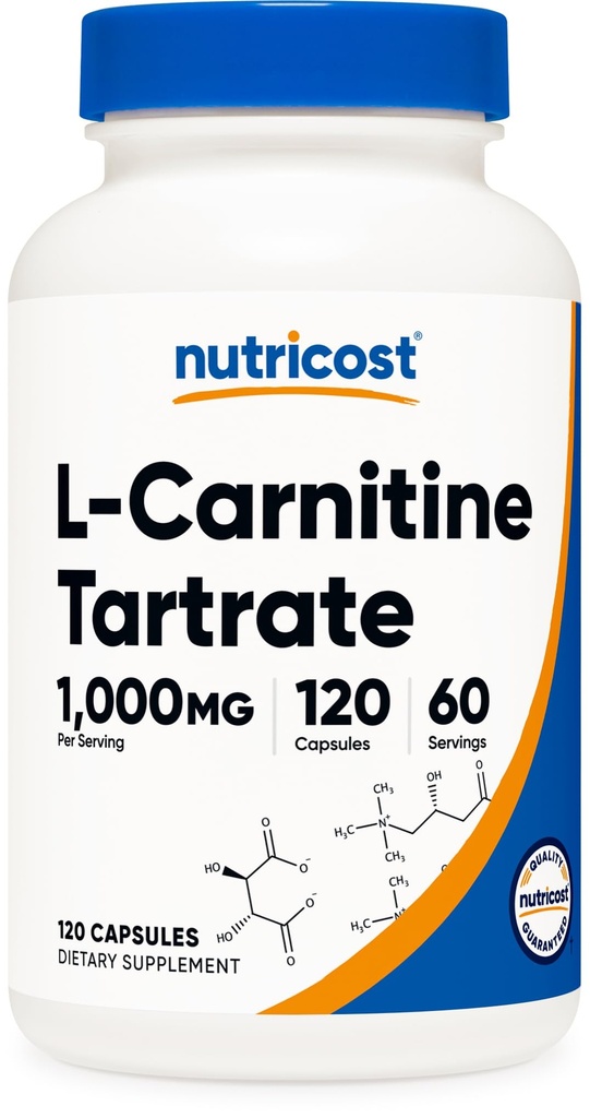 Nutricost L-Carnitine Tartrate 1000 mg, 120 Capsules - 500 mg Per Capsule (60 Hizmet)