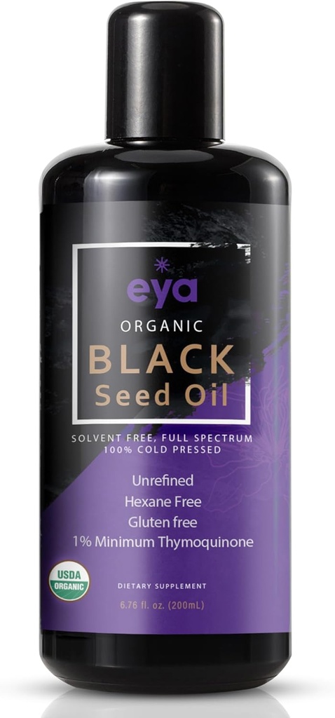 Eya Vitaminleri, Organik Mısır Black Cumin Tohum yağı (Nigella sativa), Soğuk-Basın, Digestive & Immune System, Vegan (200 ml) için Sağlıklı Gut'ı desteklemeye yardımcı olur.