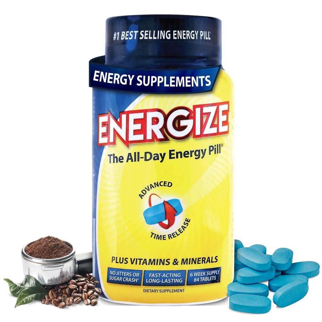 ISatori Energize Caffeine Pills - Zaman Yayını Caffeine & Natural Nootropic Support - No Jitters veya Crash - Erkekler ve Kadınlar için Enerji Vitaminleri - (84 Tablet)