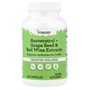 Vitacost Resveratrol + Grape Tohum ve Kırmızı Şarap Türleri - 240 Capsules