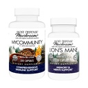 Host Defense MyCommunity Capsules, 120 Count & Lion's Mane Capsules, 30 Count - 17 Tür Mushroom Mix ile Immune Health - Support Brain Health, Memory & Focus*