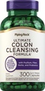 Piping Rock Colon Cleanse Pills | 300 Capsules | Herbal Detox Supplement | Erkekler ve Kadınlar için Süper Formula | Psyllium, Fiber ve Probiyotikler | Non-GMO, Gluten Free