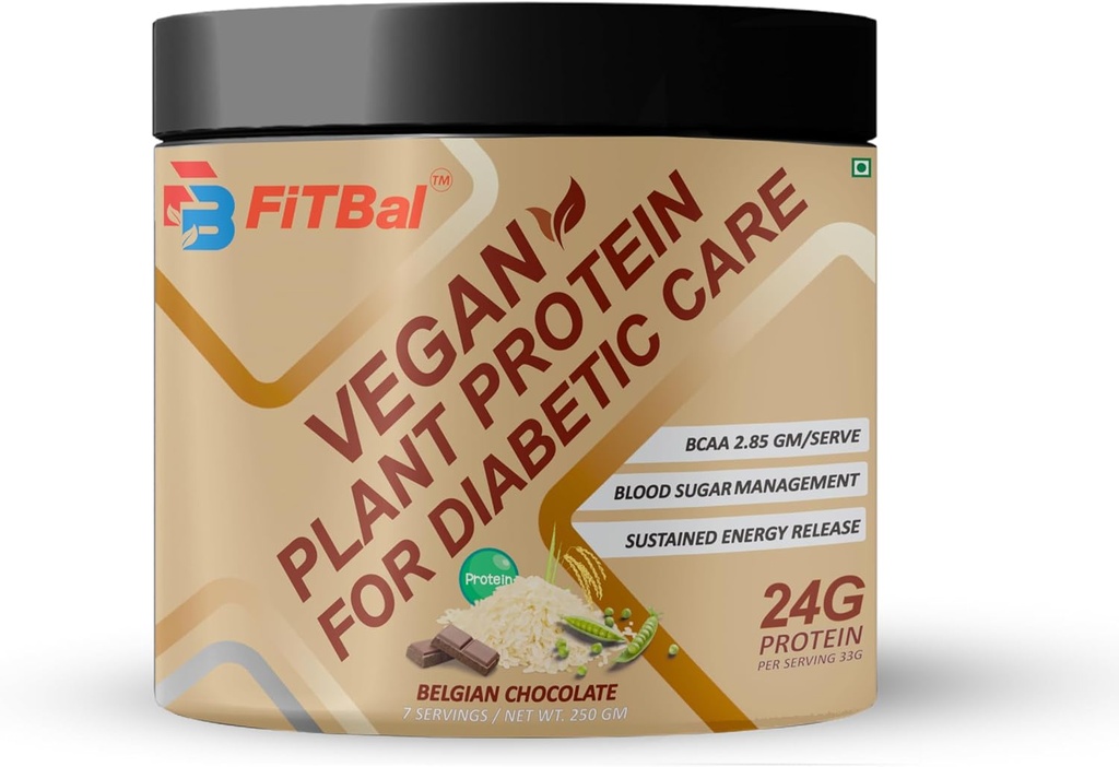 Belçikalı Vegan Bitki Protein Tozu Diabetik Bakım 250 Gram (7 Hizmet) Sayı-33G 24G Proteinleri Servis, Glutamine - 3.32 Gmm