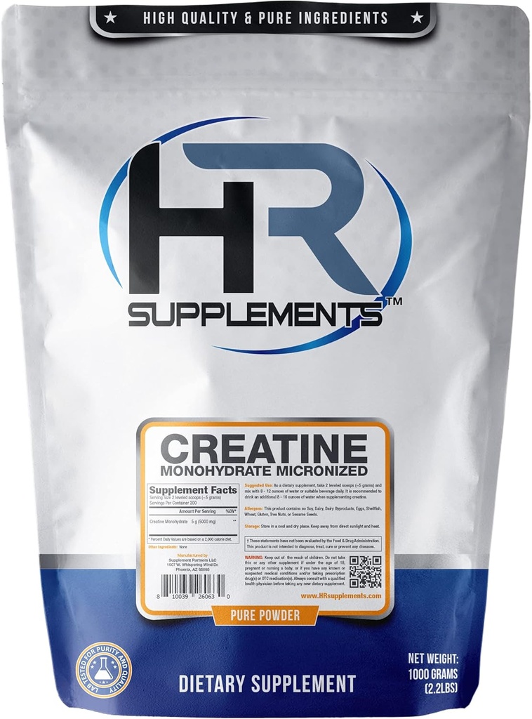 HR Supplements Tinatine Monohidrat Micronized Toz, 1 Kilogram (2.2 Lbs)