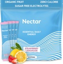 Nectar Enerji ATM - Organik Caffeine, B12 & Electrolytes - Sugar Free & Zero Calorie - Sağlıklı Kahve, Enerji İçilir & Soda Alternatif - Hydration & Energy Supplement (Straw. Lemonade 18 Packets)
