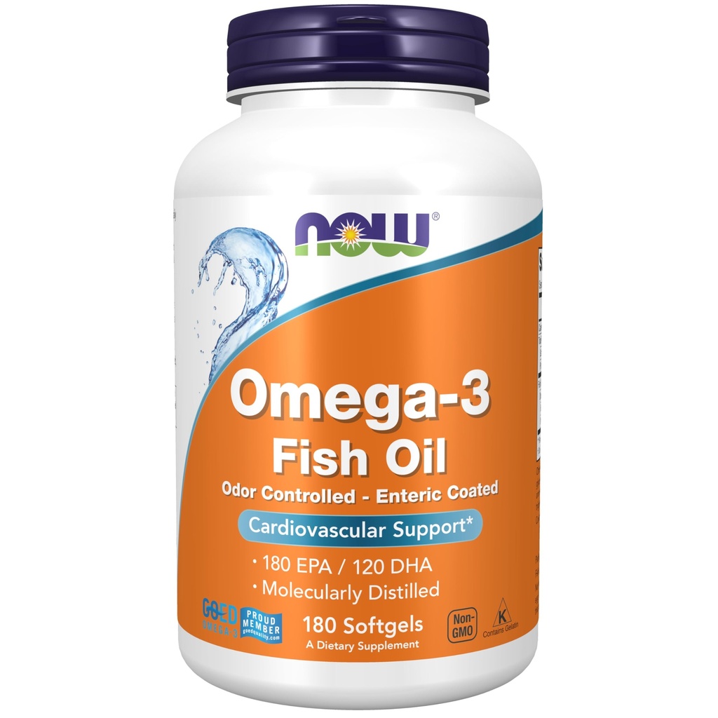 Şimdiye kadar Gıdalar Tamamlıyor, Omega-3 180 EPA / 120 DHA, Kapic Kaplama, Cardiovascular Destek*, 180 Softgels