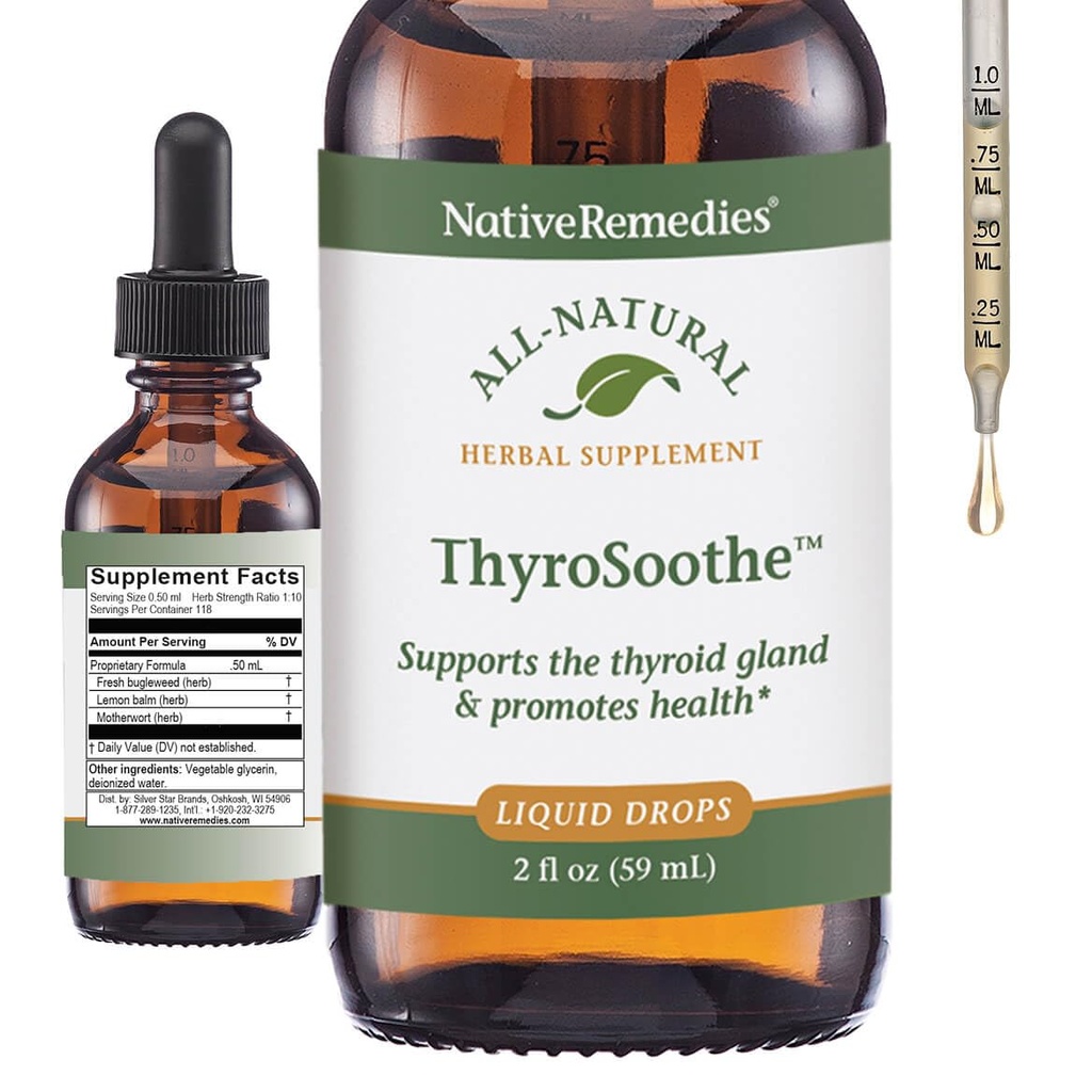 Yerli Remedies ThyroSoothe - All Natural Herbal Supplement Soothes The Yourroid Gland - Endocrine System and Yourroid Gland - 59 mL
