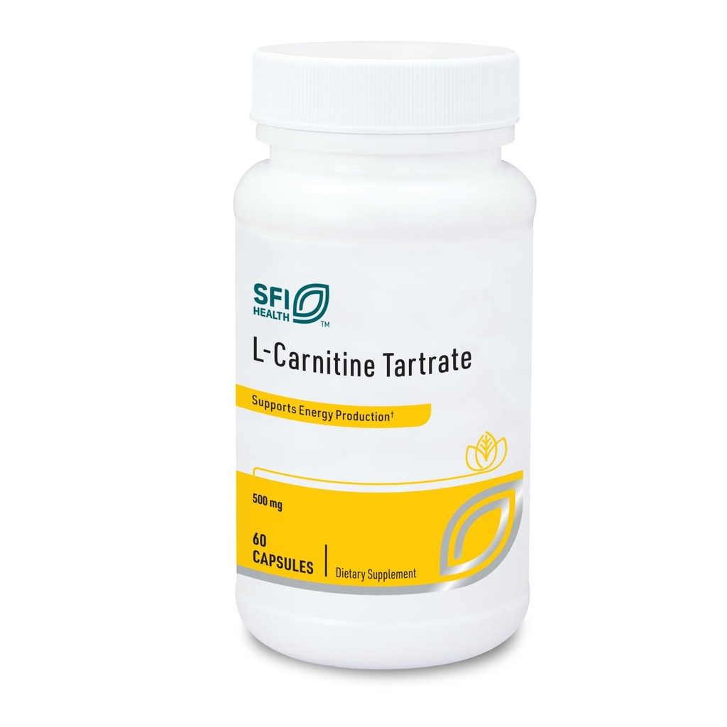Klaire Laboratuvarları SFI Health L-Carnitine Tartrate - 500 mg Amino asit, Stabilized L-Carnitine - No S Sentetik D-Carnitine (60 Capsules)