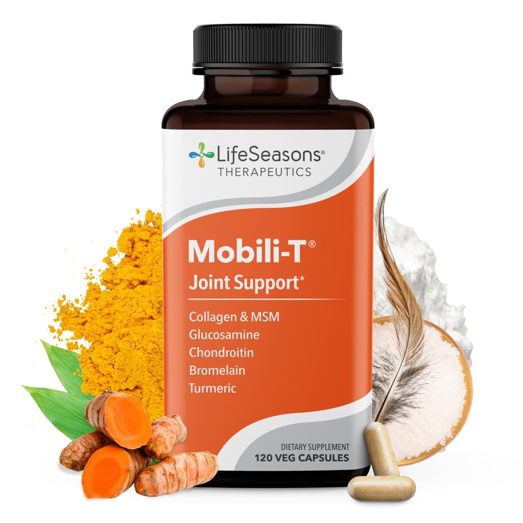 Yaşam Sezonları Mobili-T - Ortak Destek Tamamı - Aches & Discomforts - Art Range of Motion - Rebuild Tound & Cartilage - MSM Chondroitin Collagen Glucosamin & Turmeric - 120 Capsules