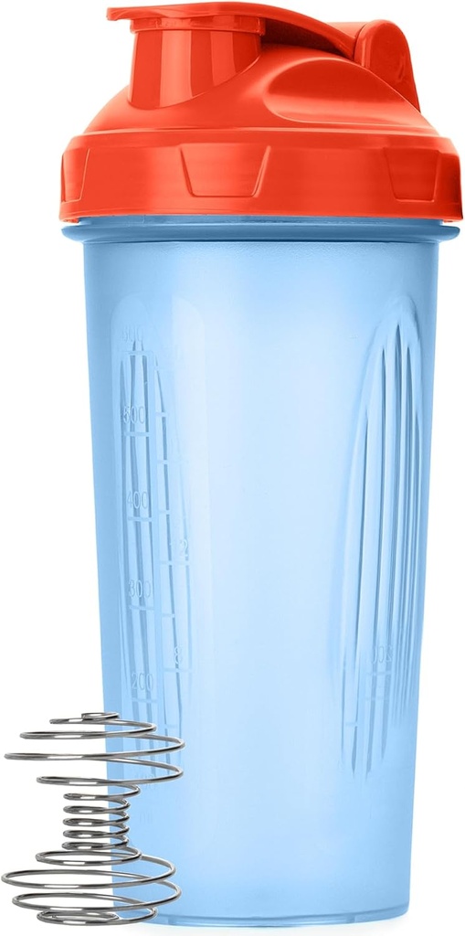 Bay Pen- Shaker Şişeler Protein Mixes, 28 oz, 1 Pack, Blue With Orange Top, Protein Shaker Şişe, Wiresk Ball ile, Blender Şişe,