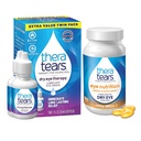 TheraTears 1200 mg Omega 3 Supplement for Eye Beslenme, and VIT E, 90 Kont Eye Eye Drops for Kuru Eyes, Twin Pack, 30mL 1 Fl oz Every (Pazarlama May Vary)