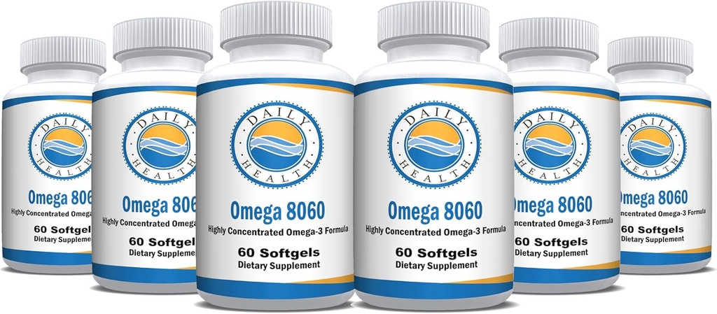 Omega 8060 2400 mg Omega 3 Fish Oil Joint Health Supplement 60 yumuşakgel - 6 Ay Supply - 6pkk