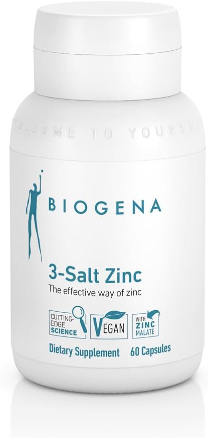 Biogena 3Salt çinko - Üç Yüksek Biyo kullanılabilir Organik çinko bileşikler - 60 Capsules
