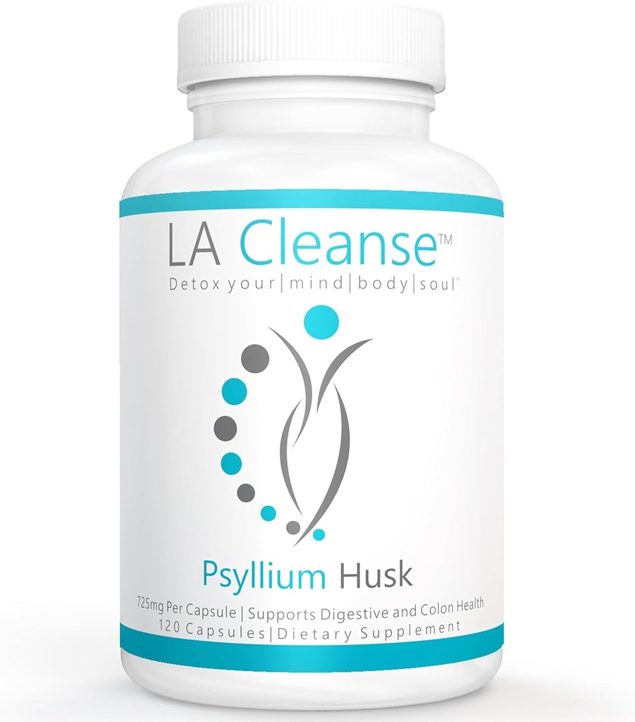 Psyllium Husk Fiber Supplement Capsules - 120 Kont - Tamamlayıcı Sağlık ve Kilo Yönetimi için 725 mg Psyllium Husk Capsules - Temel Diyet Supplements